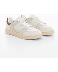 Mango - Leather Mixed Sneakers - Lyst