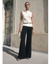 Mango - Satin Blouse With Draped Neck - Lyst