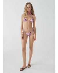 Mango - Floral-print Bikini Top - Lyst