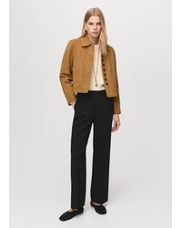 Mango - High-Waist Straight Trousers - Lyst