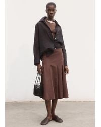 Mango - Gonna Midi Pinces Marrone - Lyst