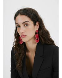 Mango - Long Earrings With Circular Design - Lyst