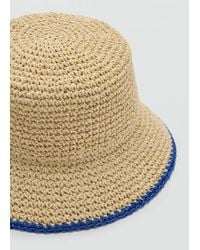 Mango - Natural Fibre Bucket Hat - Lyst