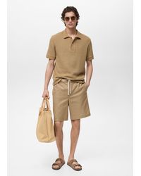 Mango - Cotton-Linen Blend Bermuda Shorts - Lyst