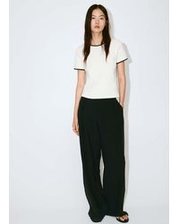 Mango - Cotton T-Shirt With Contrasting Trim - Lyst