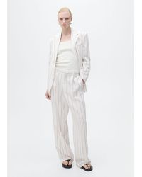 Mango - Fine Knit Top With Low Neckline - Lyst
