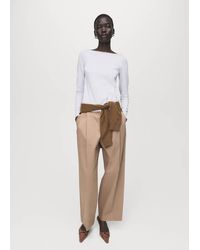 Mango - Cotton Boat Neck T-Shirt - Lyst