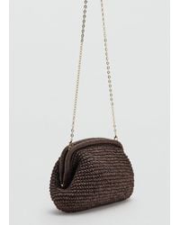 Mango - Natural Fiber Clutch Bag - Lyst