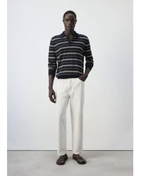Mango - 100% Cotton Fine-Knit Striped Polo - Lyst