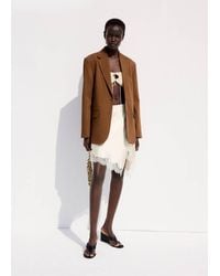 Mango - Cross-Over Lingerie Skirt With Slit - Lyst