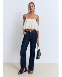 Mango - Ruffle Knit Top - Lyst