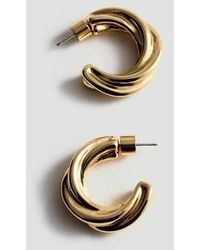 Mango - Intertwined Hoop Earrings - Lyst