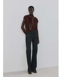 Mango - Knit Top With Scarf Detail - Lyst