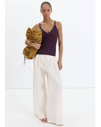 Mango - Openwork Lurex Knit Top - Lyst