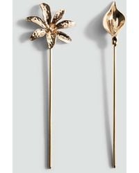 Mango - Metallic Floral Barrette - Lyst