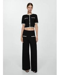 Mango - Contrast Piping Straight-Leg Trousers - Lyst