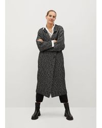 Mango Gestreepte Katoenen Jas - Zwart