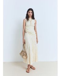 Mango - Jupe Longue Dentelle Écru - Lyst