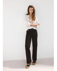 Mango - Belt Straight-Fit Trousers - Lyst