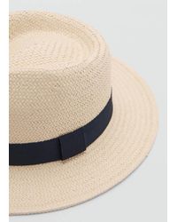 Mango - Natural Fiber Bow Hat - Lyst