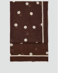 Mango - Printed Scarf With Frayed Finishes - Lyst