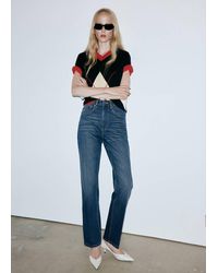 Mango - High Waist Straight Jeans - Lyst