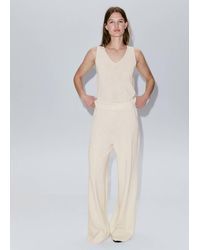 Mango - Straight-Fit Trousers With Elastic Waist - Lyst