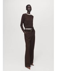 Mango - Fine-Knit Crew-Neck Sweater - Lyst
