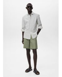 Mango - Gestreiftes Regular Fit-Hemd Mit Textur - Lyst