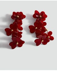 Mango - Flower Pendant Earrings - Lyst