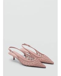 Mango - Mesh Heeled Shoes With Decorative Balls - Lyst