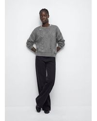 MANGO TEEN - Knitted Jumper With Frayed Openwork Details - Lyst