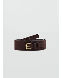 Mango - Wide Wide Faux-Suede Belt With Metal Buckle - Lyst