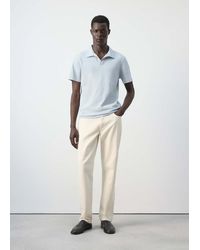 Mango - Slim Fit Cotton Piqué Blend Polo - Lyst