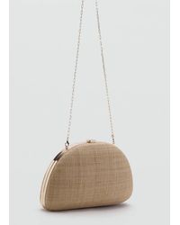 Mango - Natural Fiber Clutch Bag - Lyst