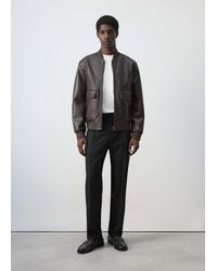 Mango - Faux-Leather Bomber Jacket - Lyst
