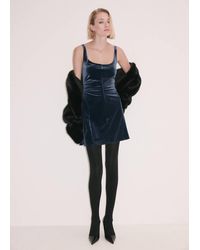 Mango - Velvet Short Dress - Lyst