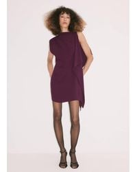 Mango - Dress With Asymmetrical Neck And Metallic Detail - Lyst
