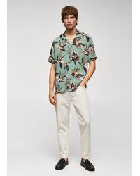 Mango - Regular Fit Floral Print Shirt - Lyst