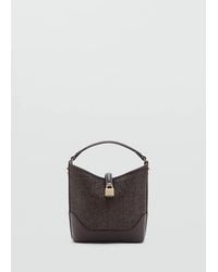 Mango - Small Raffia Bucket Bag - Lyst