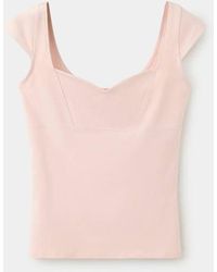 Mango - Fitted V-Neck Top - Lyst