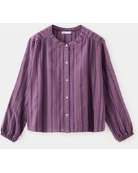 MANGO TEEN - Cotton Striped Blouse With Ruched Detail - Lyst