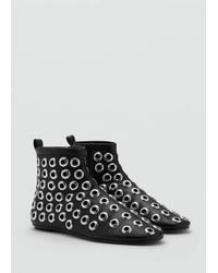 Mango - Faux-Leather Ankle Boots With Eyelets - Lyst