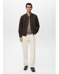 Mango - Suede-Effect Bomber Jacket - Lyst