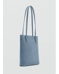 Mango - Die-Cut Leather Shoulder Bag - Lyst