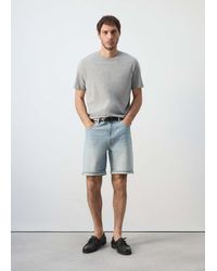 Mango - Slim-Fit Denim Bermuda Shorts - Lyst