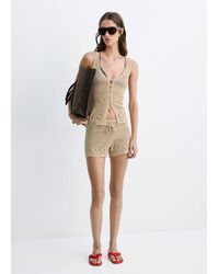 Mango - Crochet Buttoned Gilet - Lyst