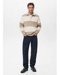 Mango - Striped Polo Sweatshirt - Lyst