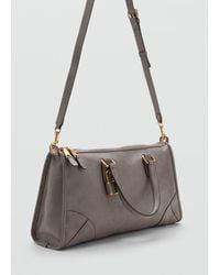 Mango - Handtasche Mit Henklen Und Glänzendem Finish - Lyst
