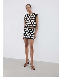 Mango - Crochet Floral Mini-Skirt - Lyst